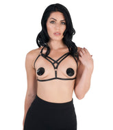 Love In Leather Cross Over Harness Style Bralette - Default Title - Her Fetish